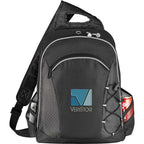 Summit TSA Laptop Sling Backpack, 15 Inch Embroidery - Black - Front 3