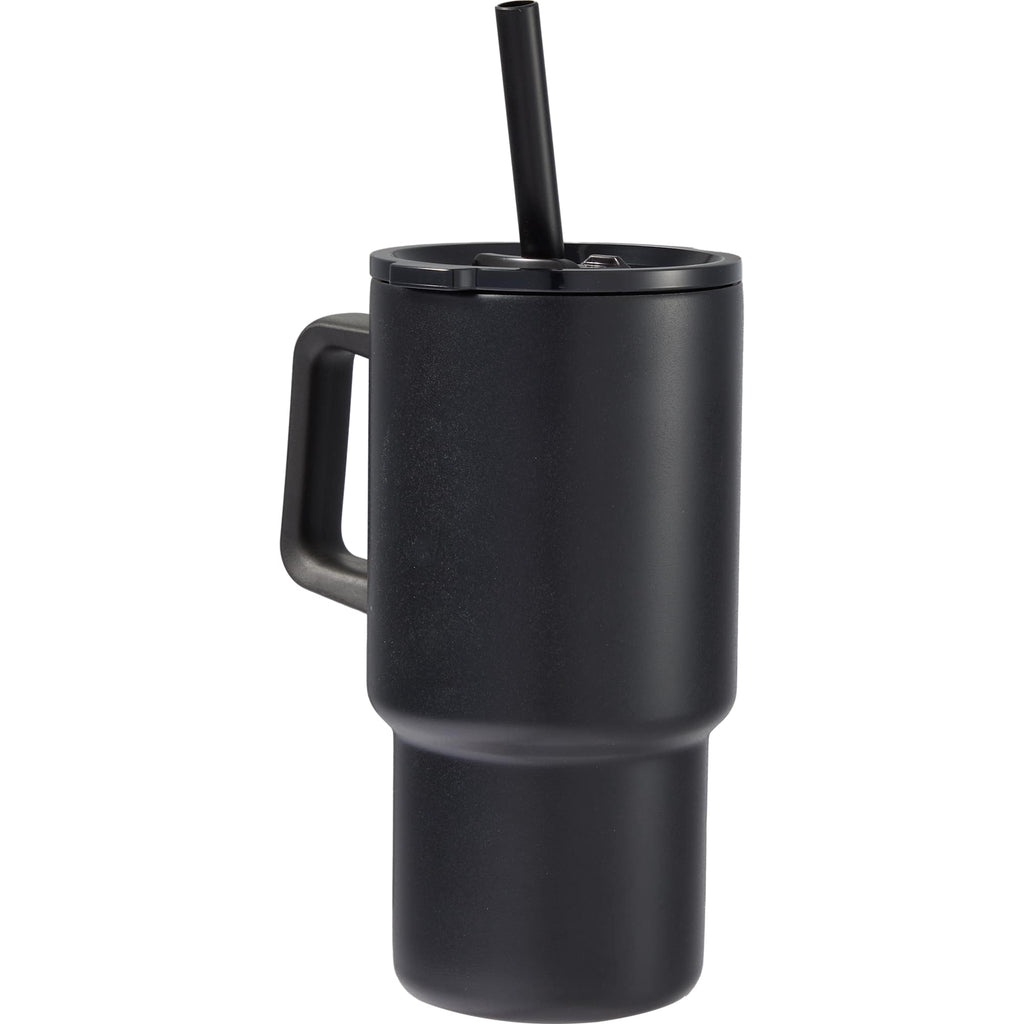 Summit Vacuum Insulated Mug with Reusable Straw, 18 oz - Black - Back 3