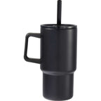 Summit Vacuum Insulated Mug with Reusable Straw, 18 oz - Black - Back
