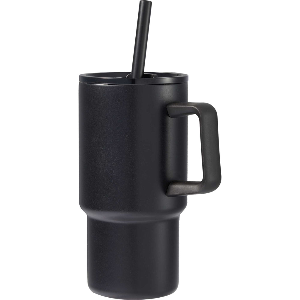 Summit Vacuum Insulated Mug with Reusable Straw, 18 oz - Black - Left Angle