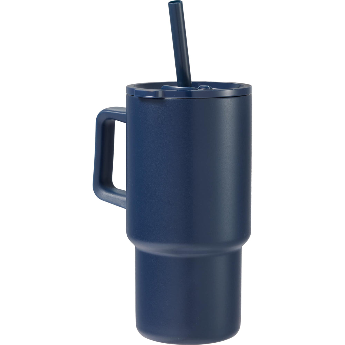 Summit Vacuum Insulated Mug with Reusable Straw, 18 oz - Navy - Back 2