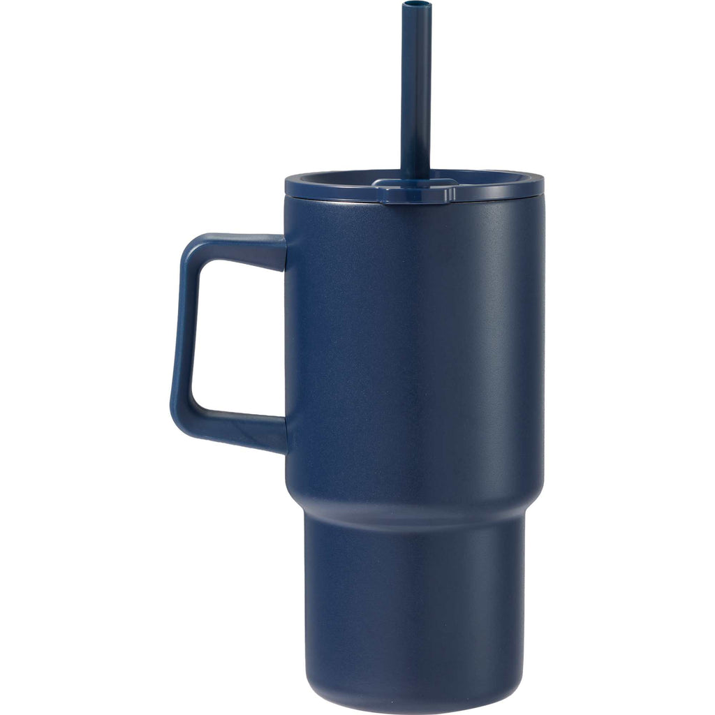 Summit Vacuum Insulated Mug with Reusable Straw, 18 oz - Navy - Back