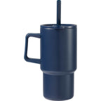 Summit Vacuum Insulated Mug with Reusable Straw, 18 oz - Navy - Back