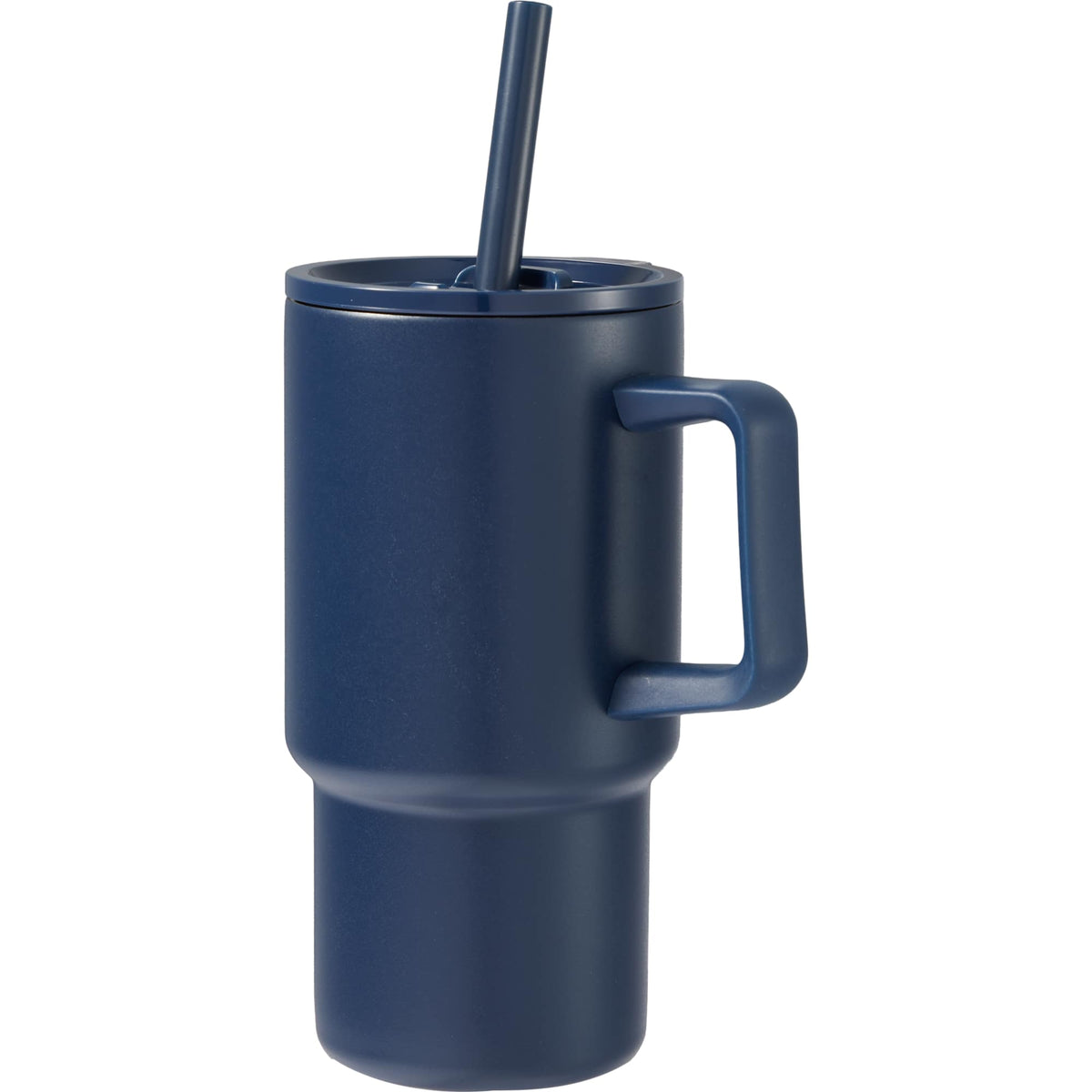Summit Vacuum Insulated Mug with Reusable Straw, 18 oz - Navy - Left Angle