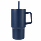 Summit Vacuum Insulated Mug with Reusable Straw, 18 oz - Navy - Straight