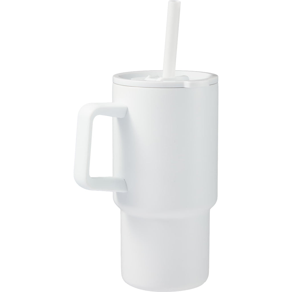 Summit Vacuum Insulated Mug with Reusable Straw, 18 oz - White - Back 2