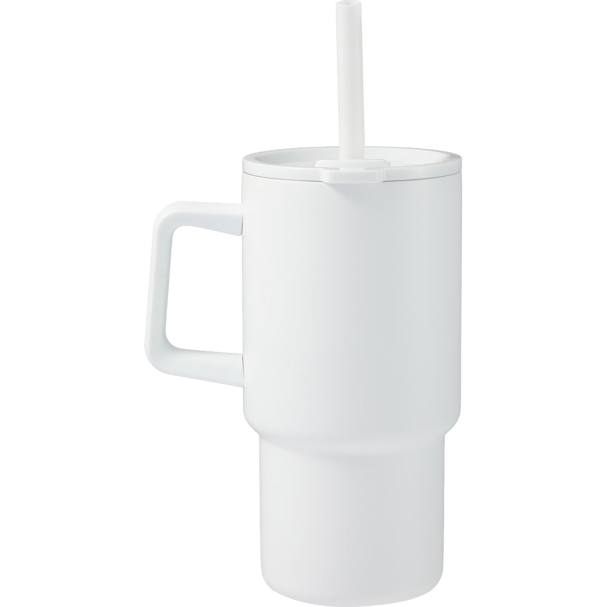 Summit Vacuum Insulated Mug with Reusable Straw, 18 oz - White - Back 3