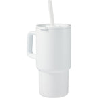 Summit Vacuum Insulated Mug with Reusable Straw, 18 oz - White - Back