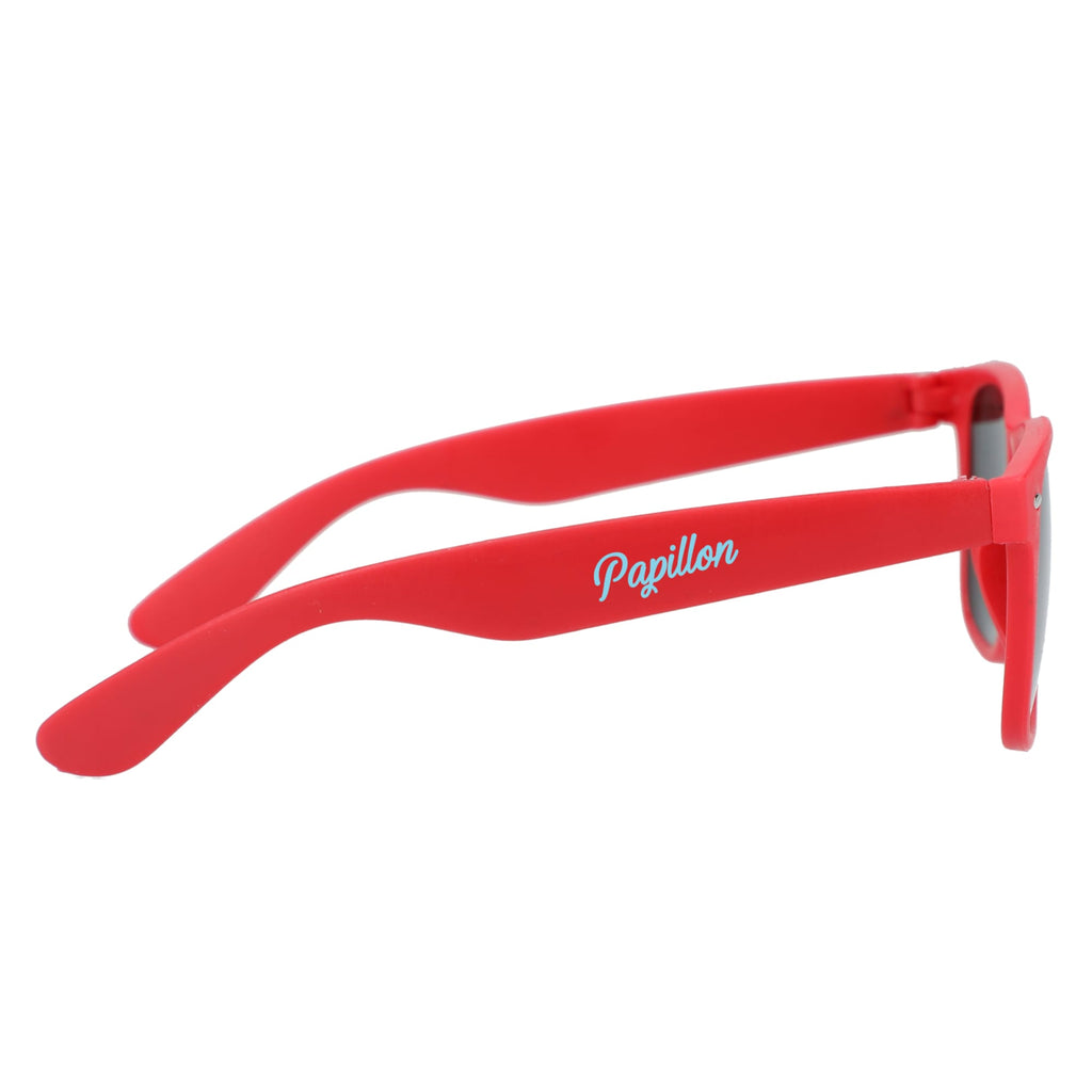 Sun Ray Folding Sunglasses in Recycled Plastic - Red - Right Side 2