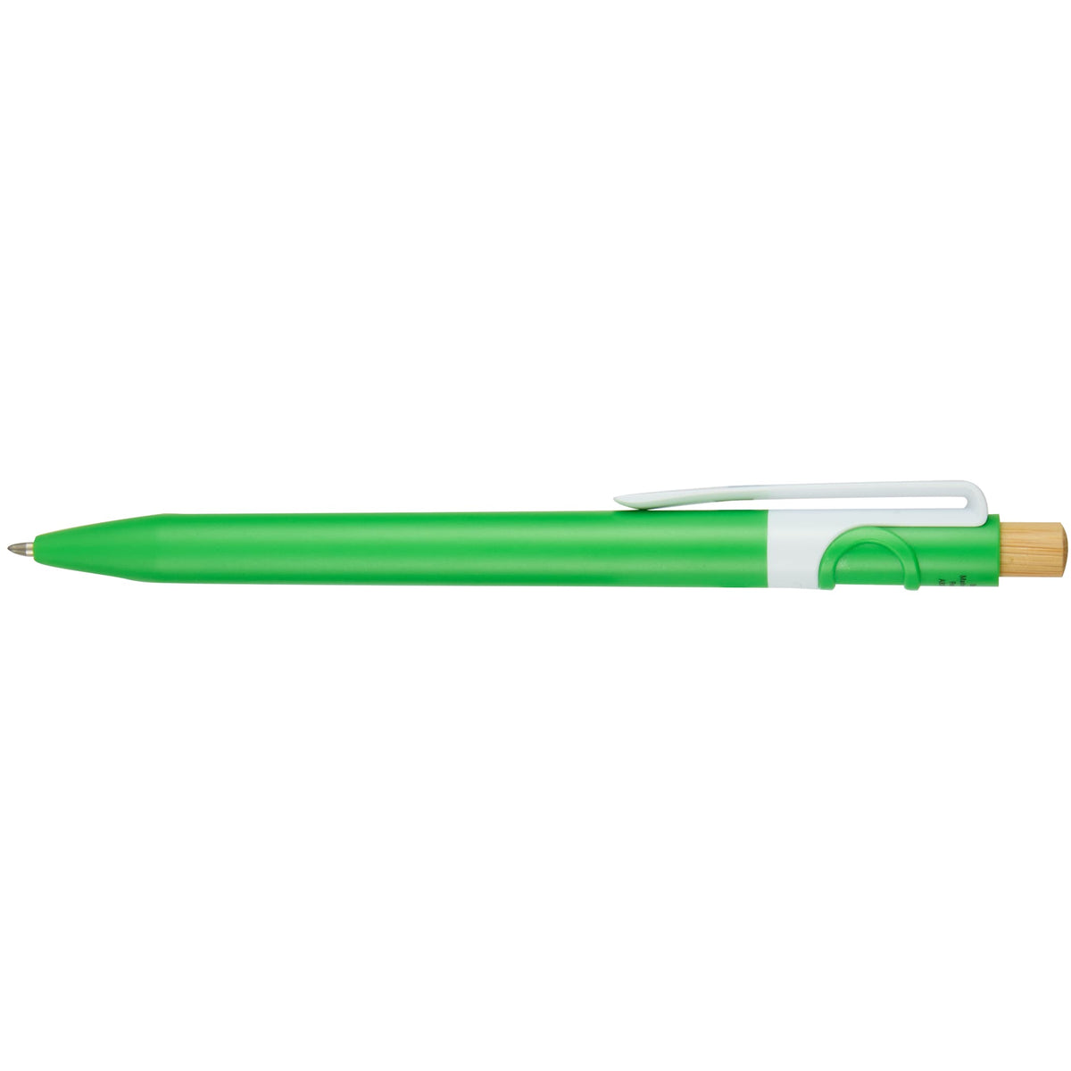 Sunburst Gel Pen with Bamboo Clicker Full Color - Lime - Front