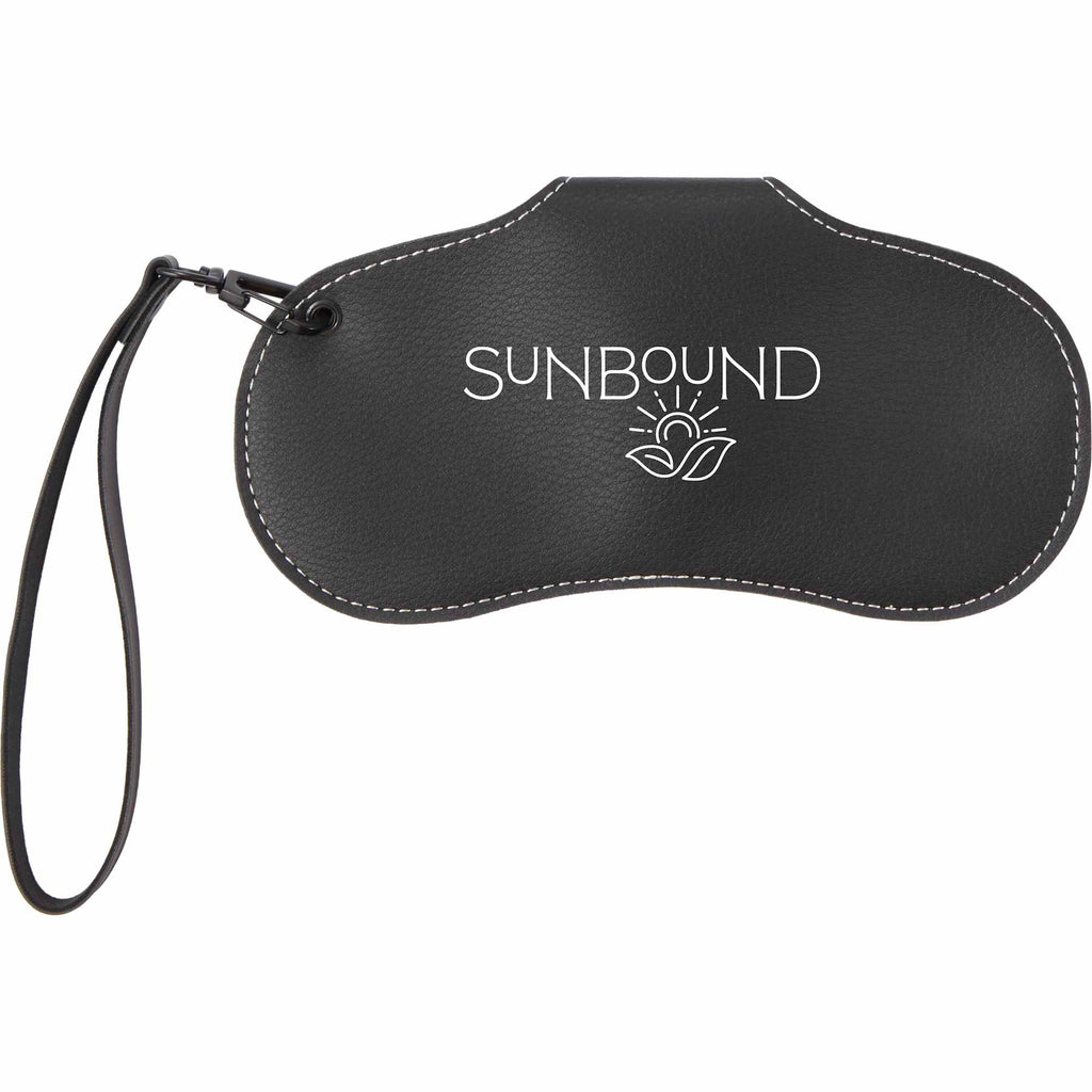 Sunglasses Case with Wrist Lanyard in Recycled PU - Black - Back