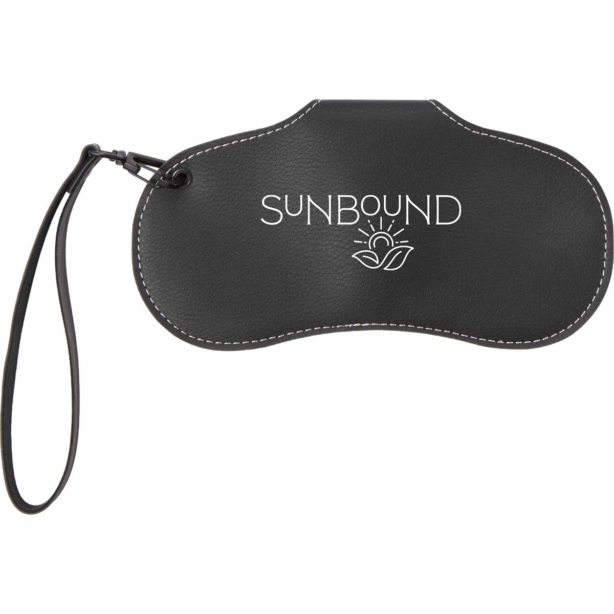Sunglasses Case with Wrist Lanyard in Recycled PU - Black - Back