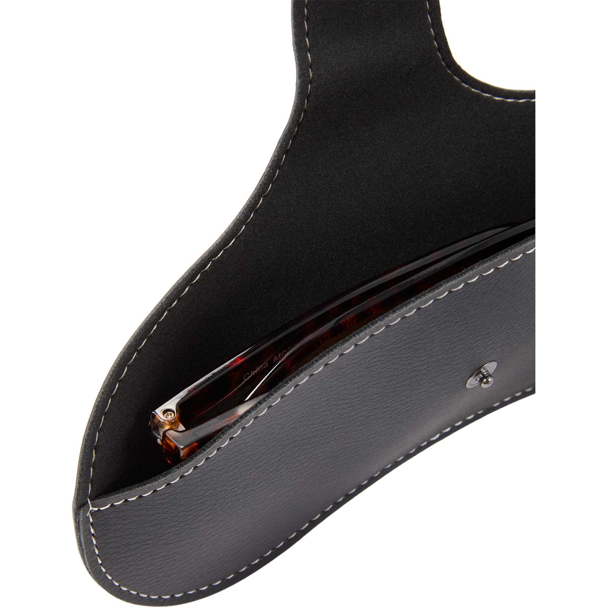 Sunglasses Case with Wrist Lanyard in Recycled PU - Black - Detail 6