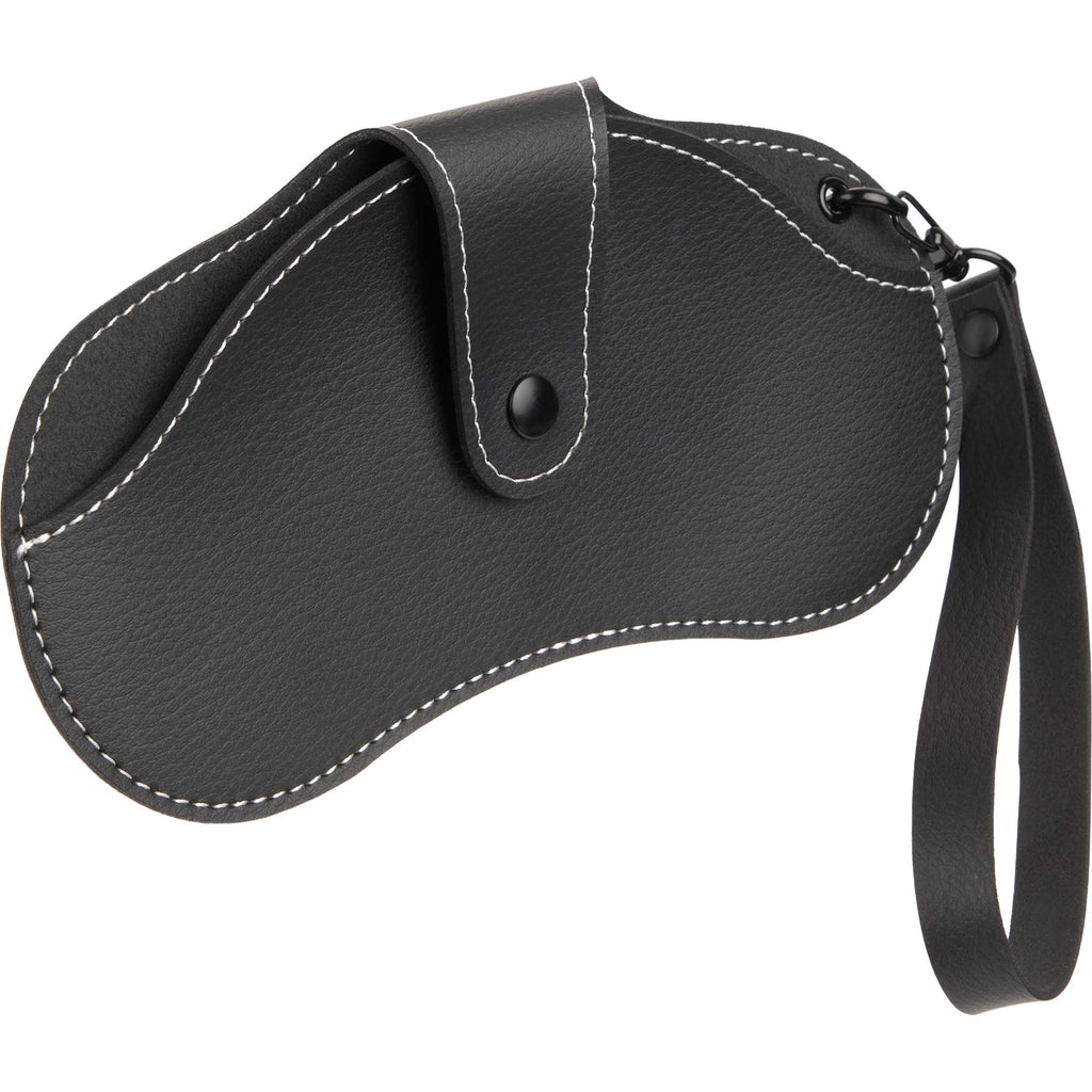 Sunglasses Case with Wrist Lanyard in Recycled PU - Black - Right Angle