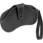 Sunglasses Case with Wrist Lanyard in Recycled PU - Black - Right Angle