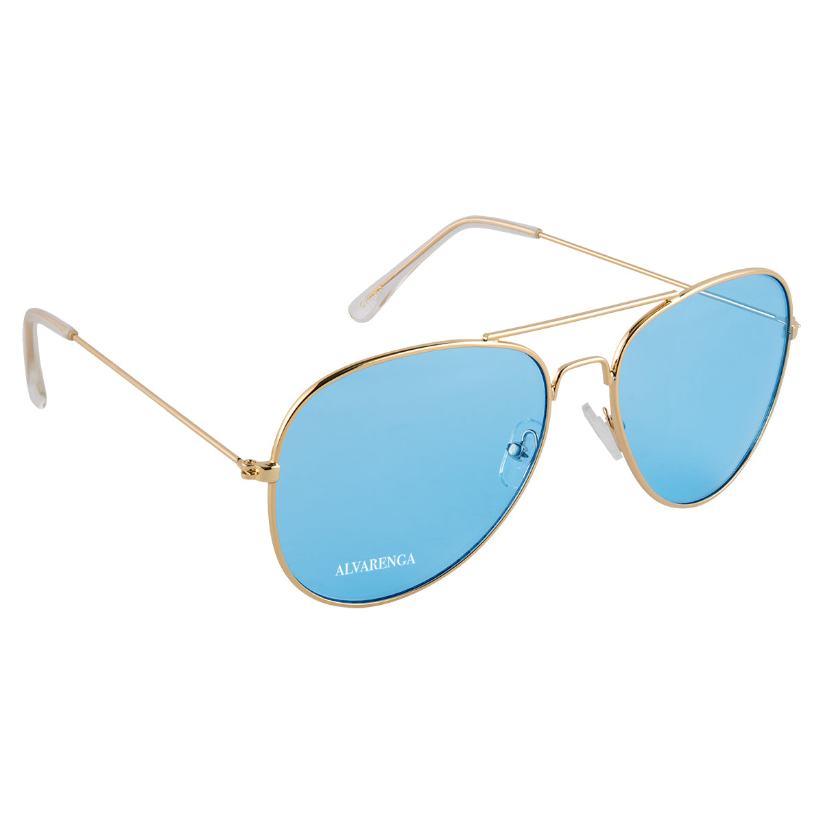 Sunglasses in Aviator Style - Gold - Silk Screen