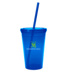 Sunsplash Double Wall Tumbler, 16 oz - Blue - Colorbrite Drinkware