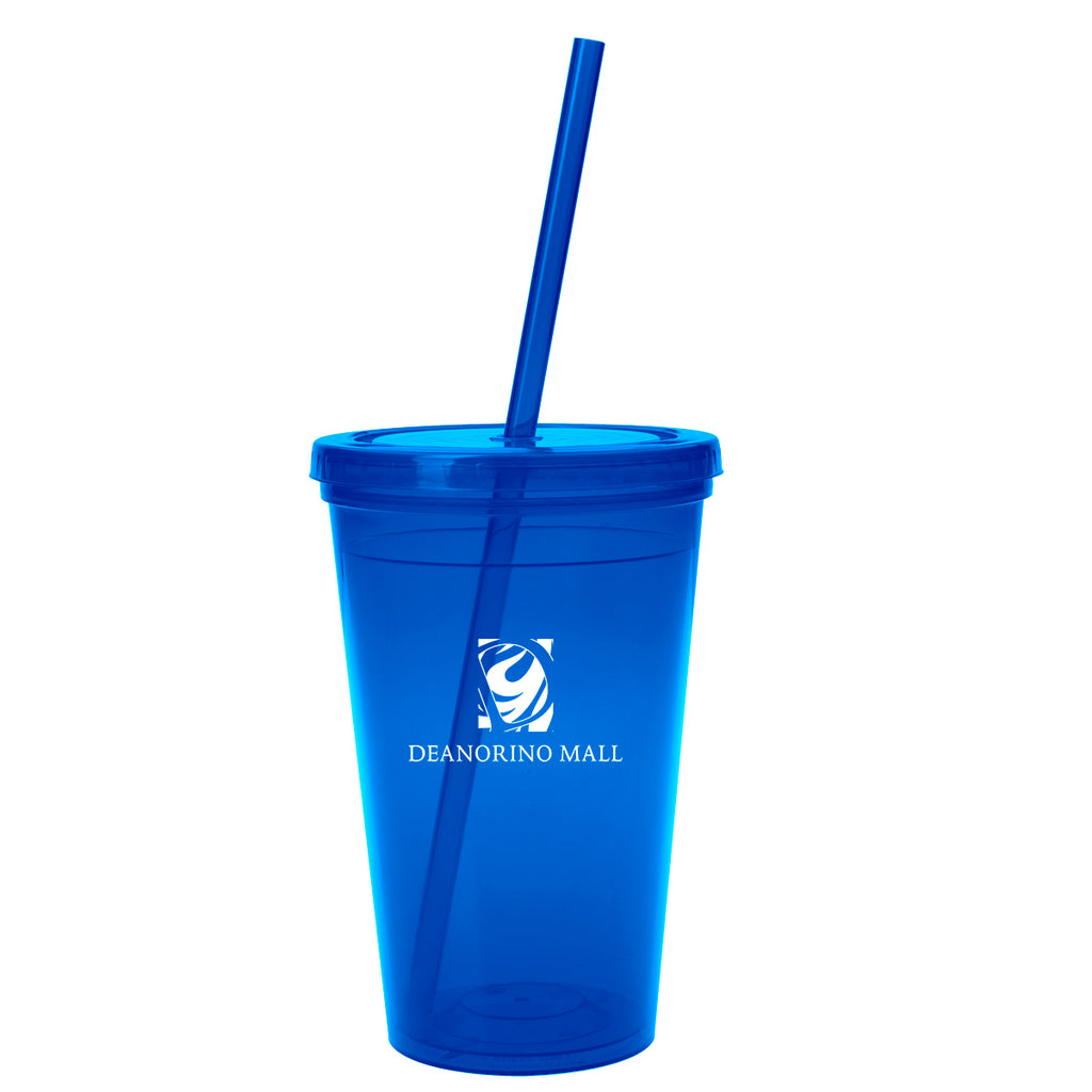 Sunsplash Double Wall Tumbler, 16 oz - Blue - Silk Screen