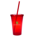 Sunsplash Double Wall Tumbler, 16 oz - Red - Colorbrite Drinkware