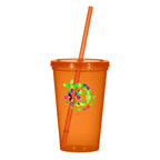 Sunsplash Single Wall Tumbler, 22 oz - Orange - Colorbrite Drinkware