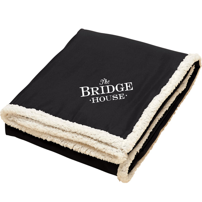 Super Soft Fleece Sherpa Blanket, 50 x 60 Inches Embroidery