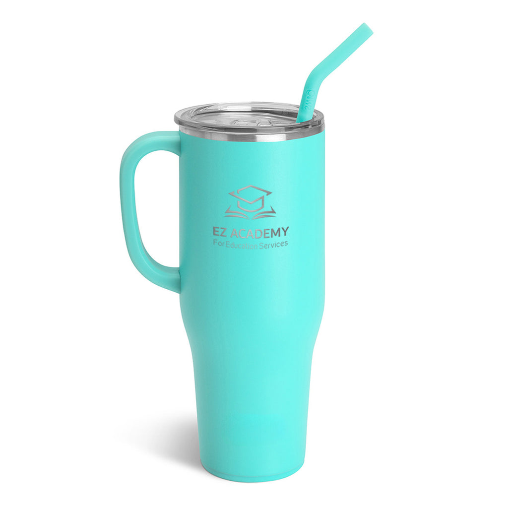 Swig Life 40 oz Insulated Mug with Custom Logo - Aqua - Laser