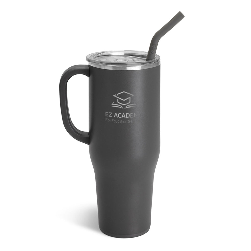 Swig Life 40 oz Insulated Mug with Custom Logo - Gray - Laser