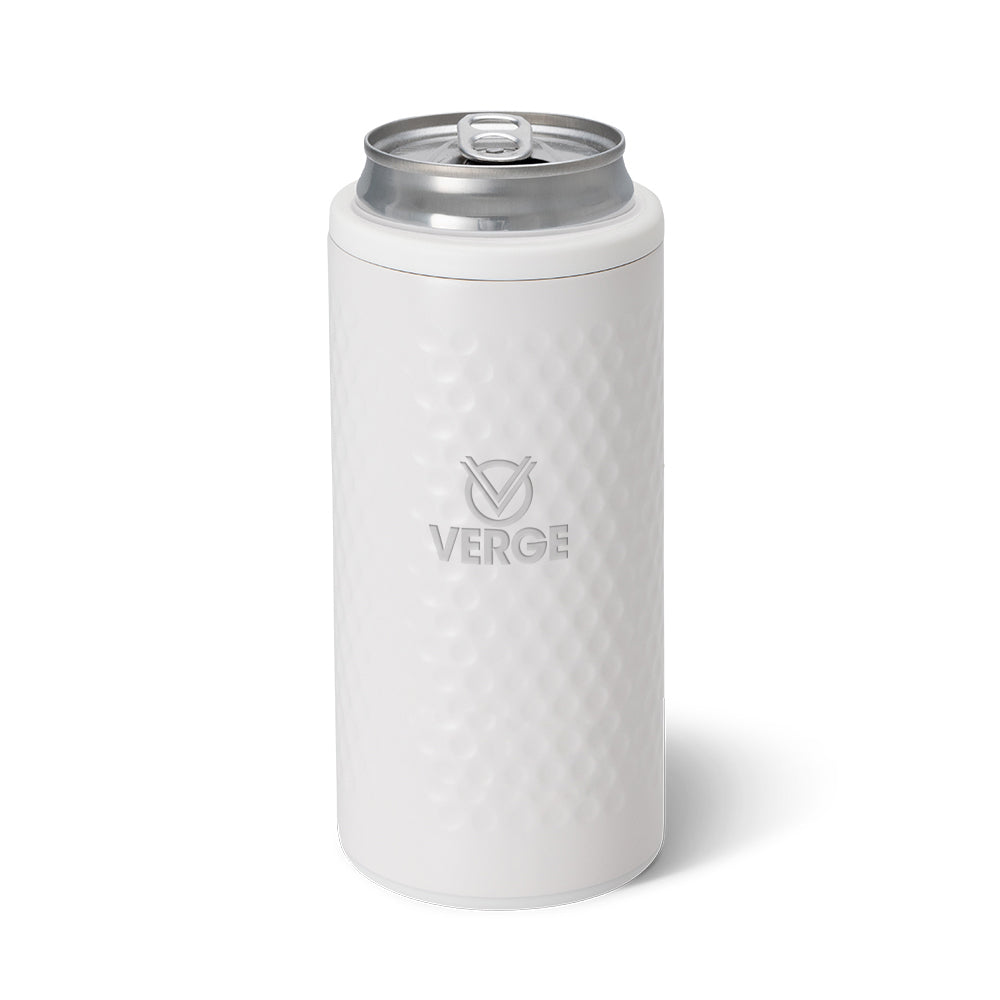 Swig Life Golf Ball Skinny Can Cooler, 12 oz - White - Laser Engraving