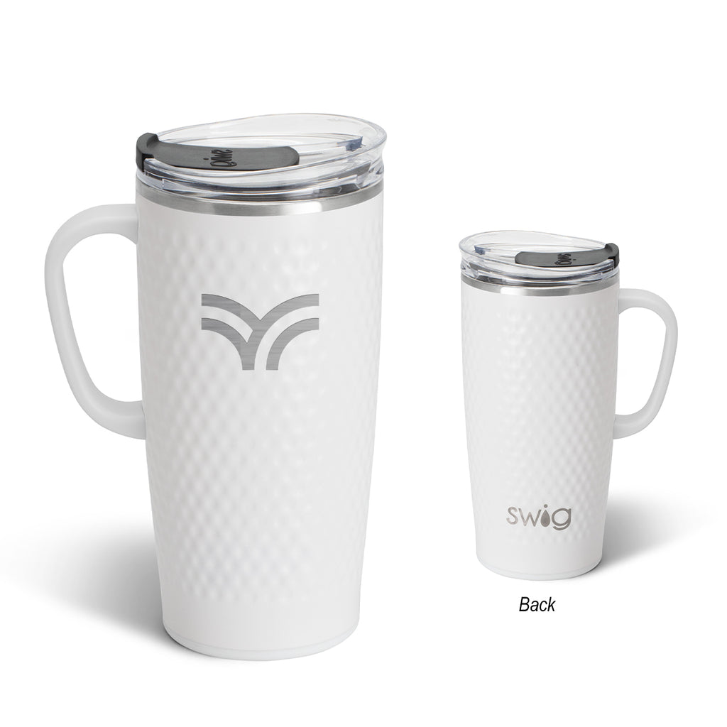 Swig Life Golf Ball Travel Mug, 22 oz - White - Laser