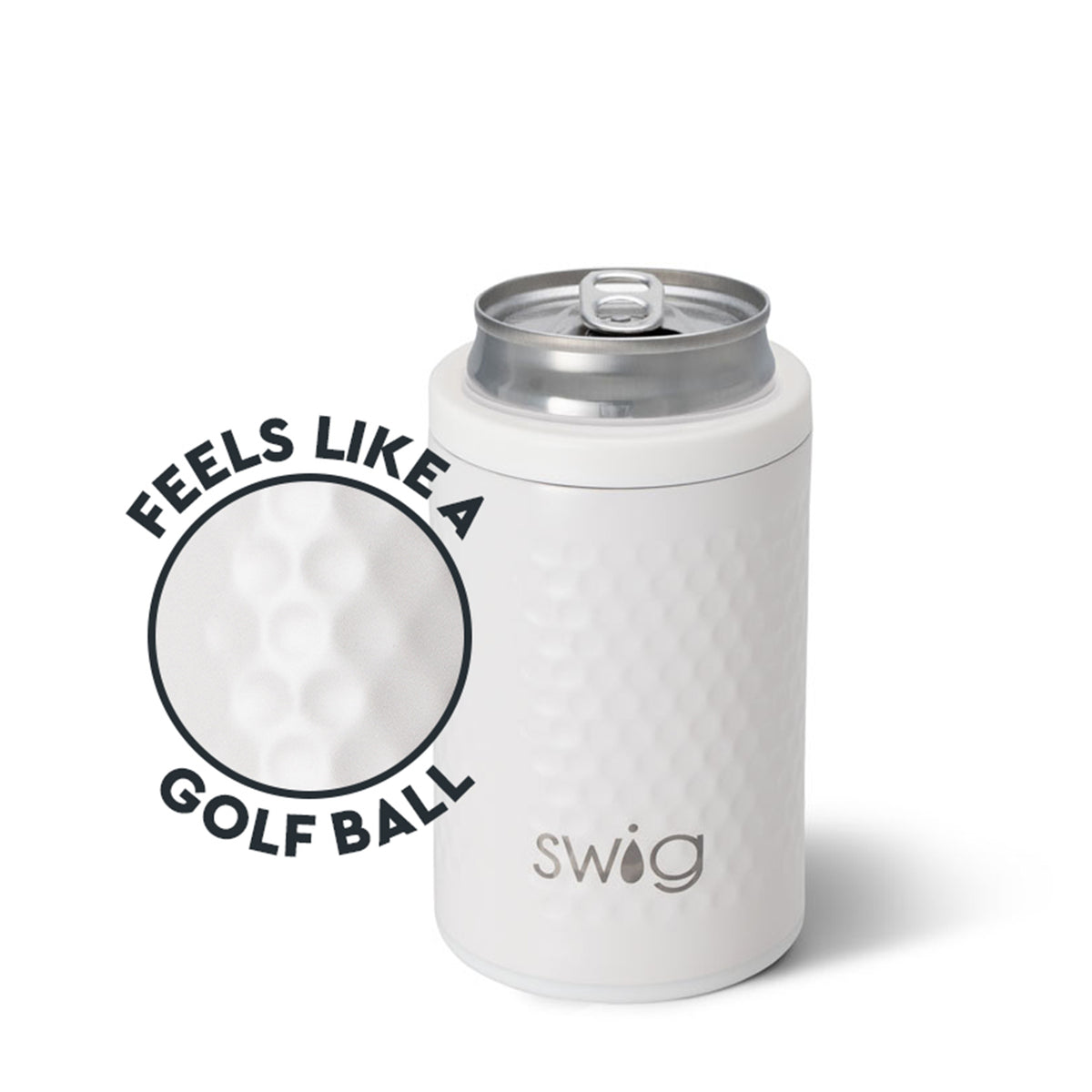 Swig Life Golf Can and Bottle Cooler, 12 oz - White - Texture_Can