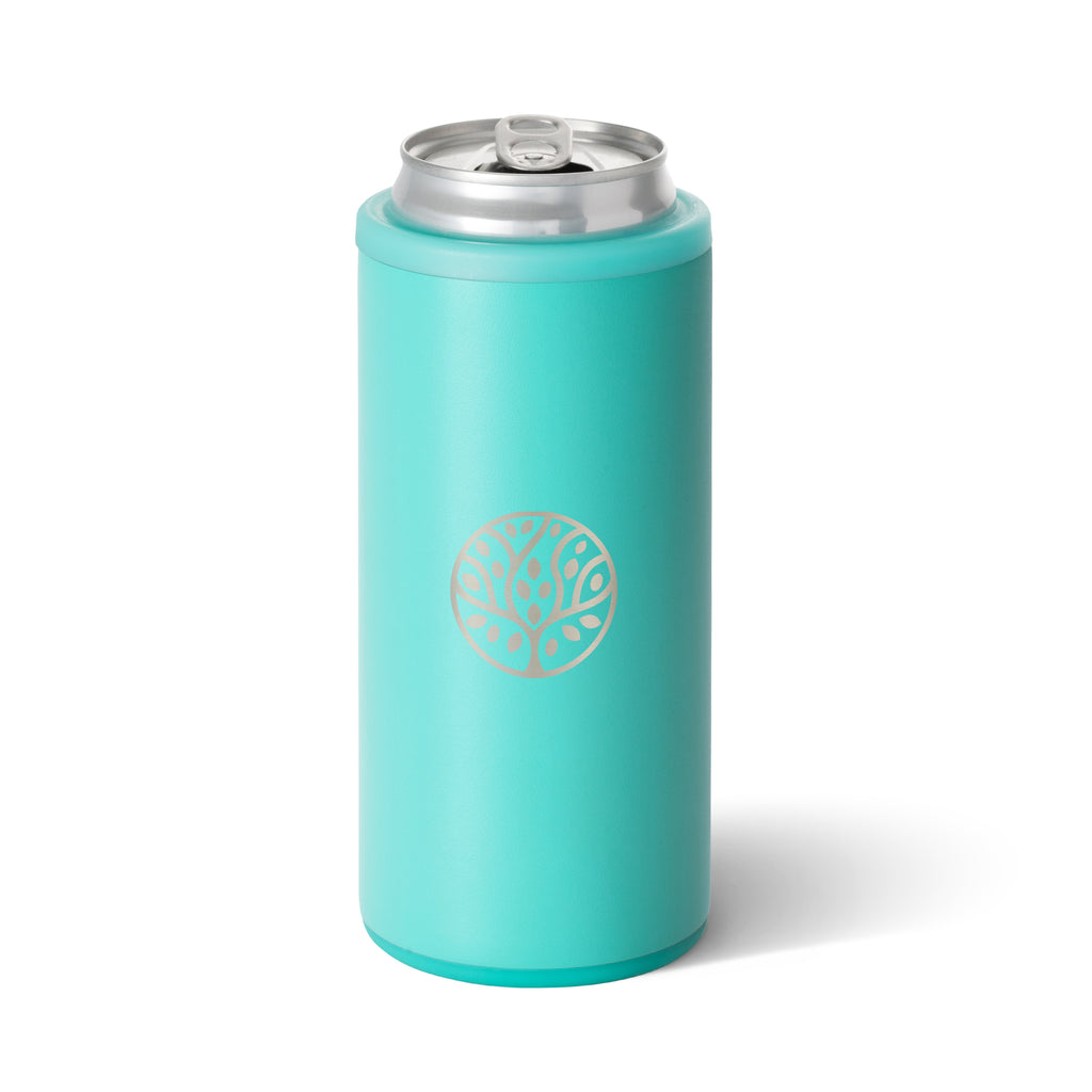 Swig Life Skinny Can Cooler, 12 oz - Aqua - Laser