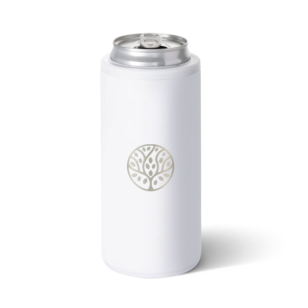 Swig Life Skinny Can Cooler, 12 oz - White - Laser Engraving