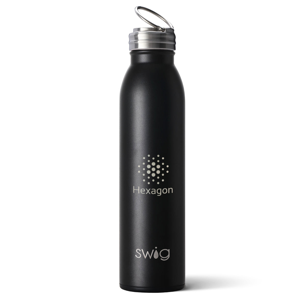 Swig Life Stainless Steel Bottle, 20 oz - Black - Laser Engraving
