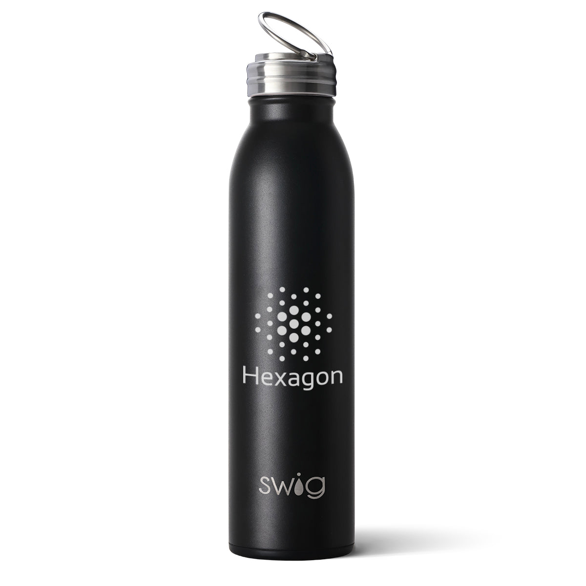 Swig Life Stainless Steel Bottle, 20 oz - Black - Silk Screen