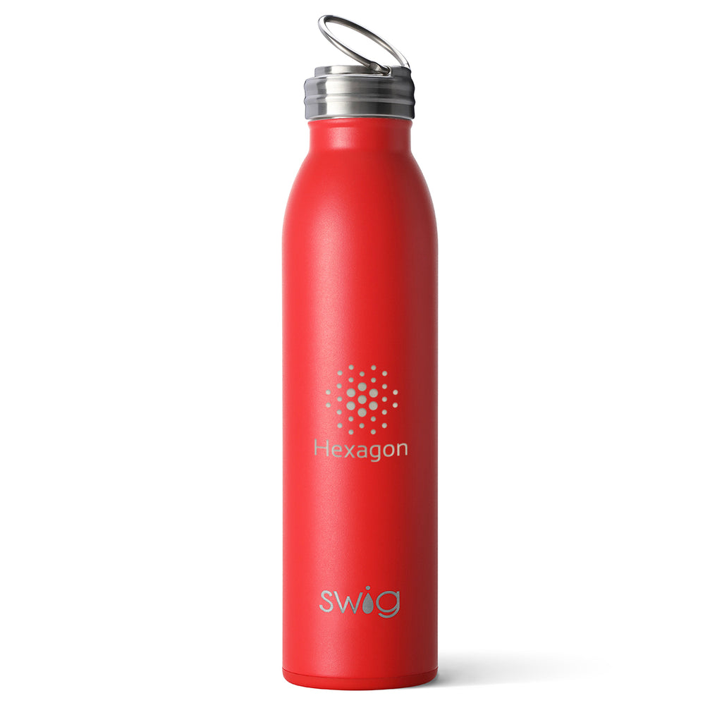 Swig Life Stainless Steel Bottle, 20 oz - Red - Laser Engraving