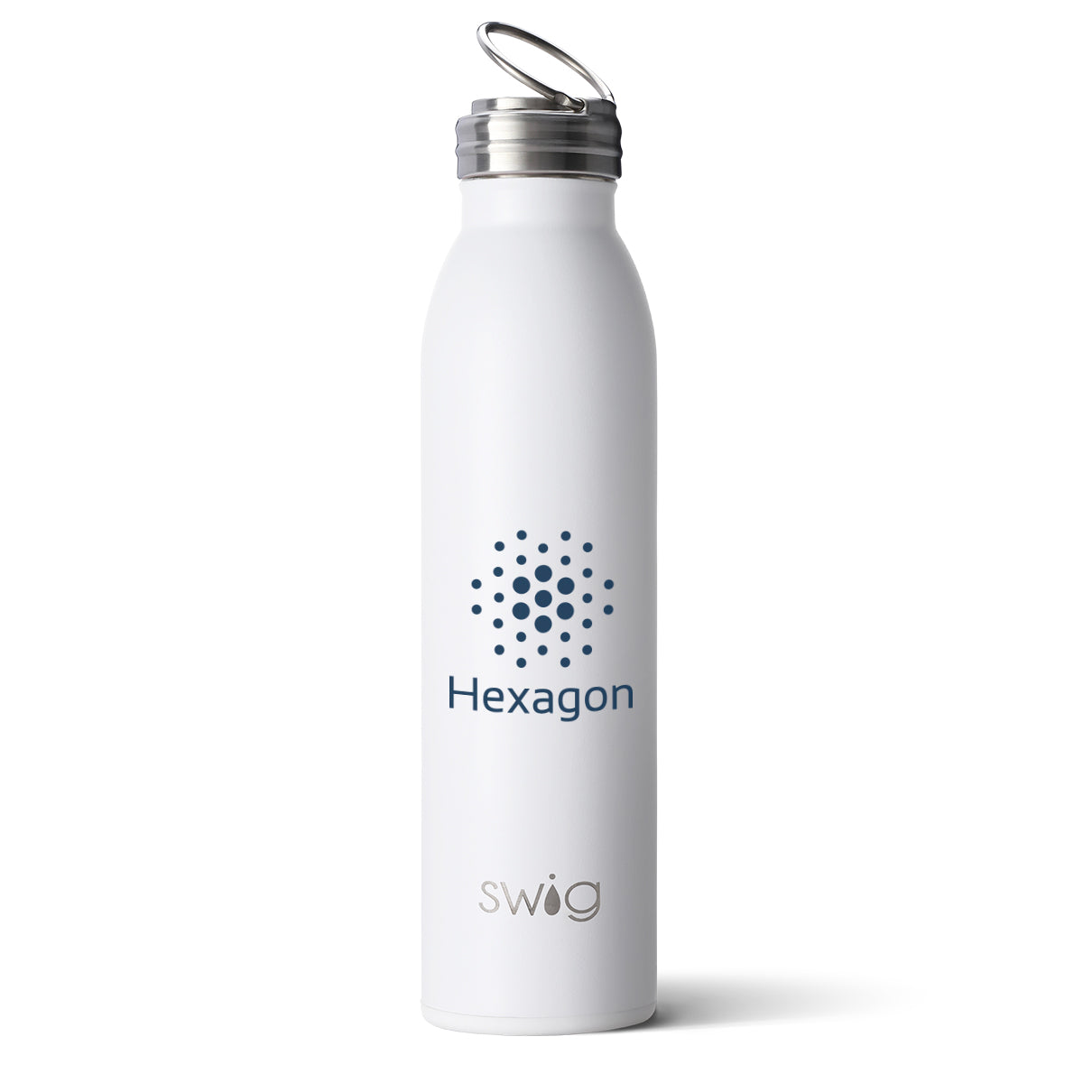 Swig Life Stainless Steel Bottle, 20 oz - White - Silk Screen