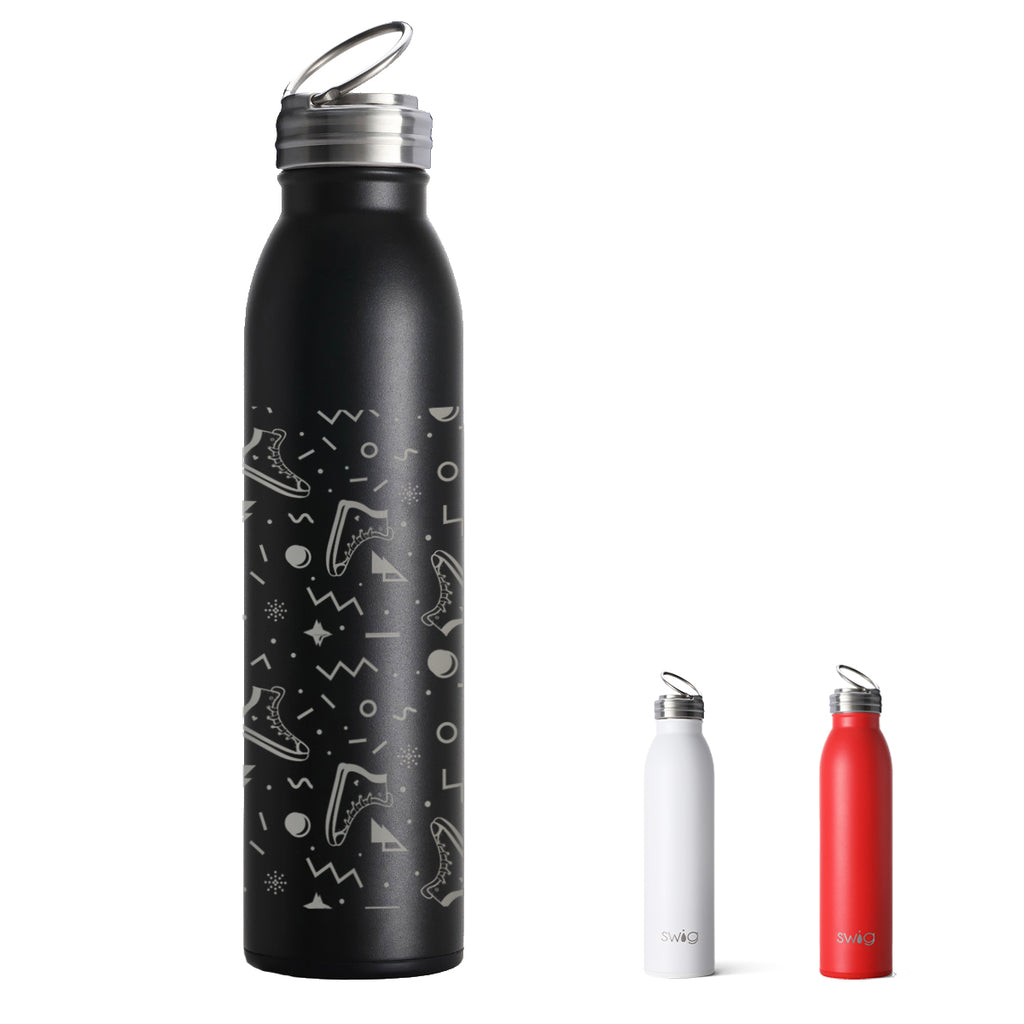 Swig Life Stainless Steel Bottle, Laser Engraved, 20 oz - White