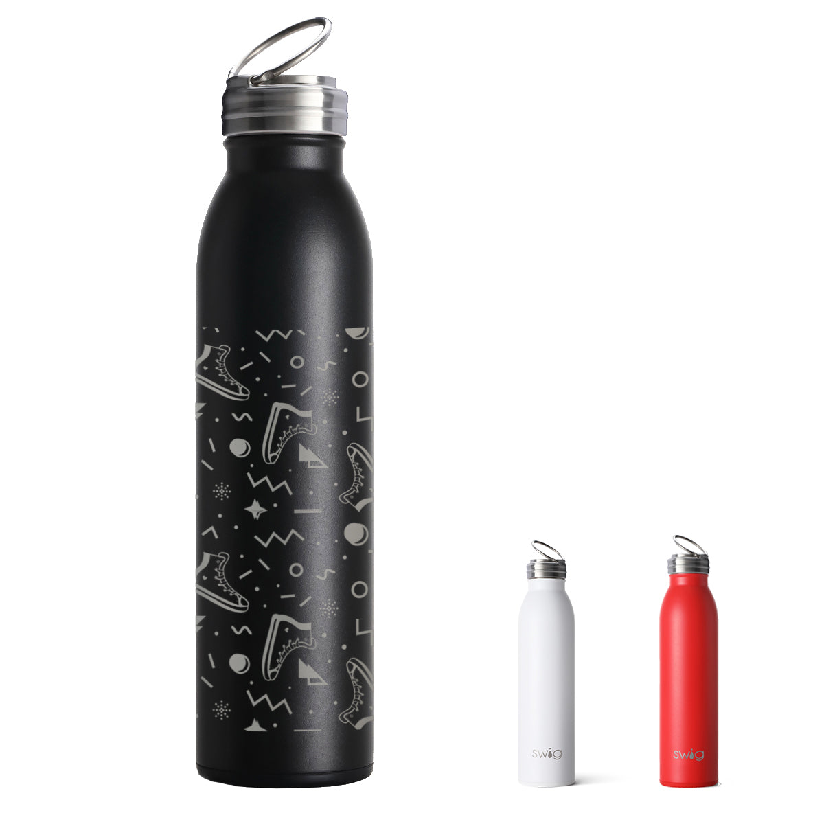 Swig Life Stainless Steel Bottle, Laser Engraved, 20 oz - White