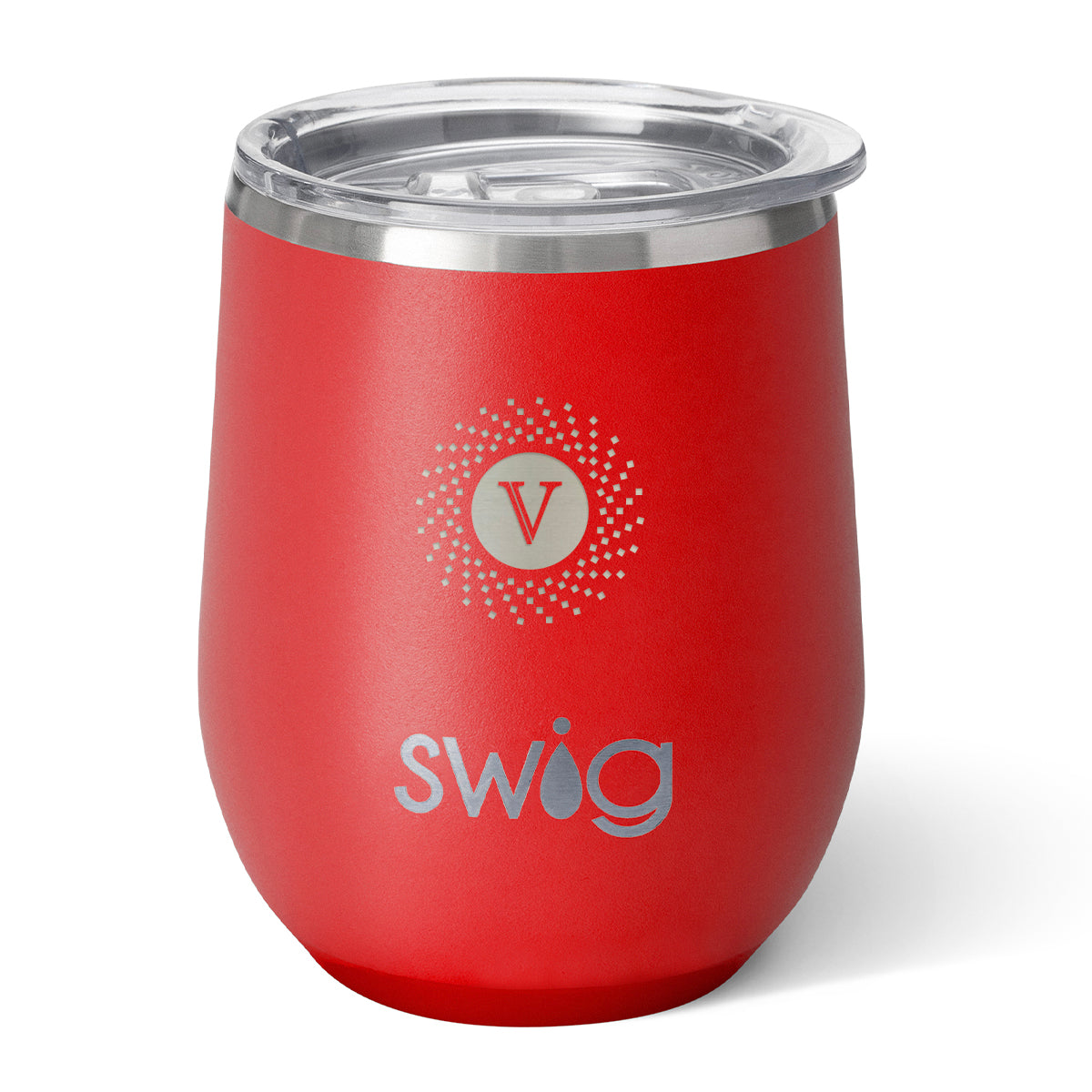 Swig Life Stemless Wine Tumbler, 12 oz Laser Engraving - Red - Laser Engraving