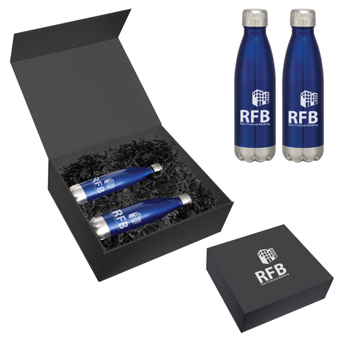 Swiggy Stainless Steel Bottle Gift Set, 16 oz - Silk Screen