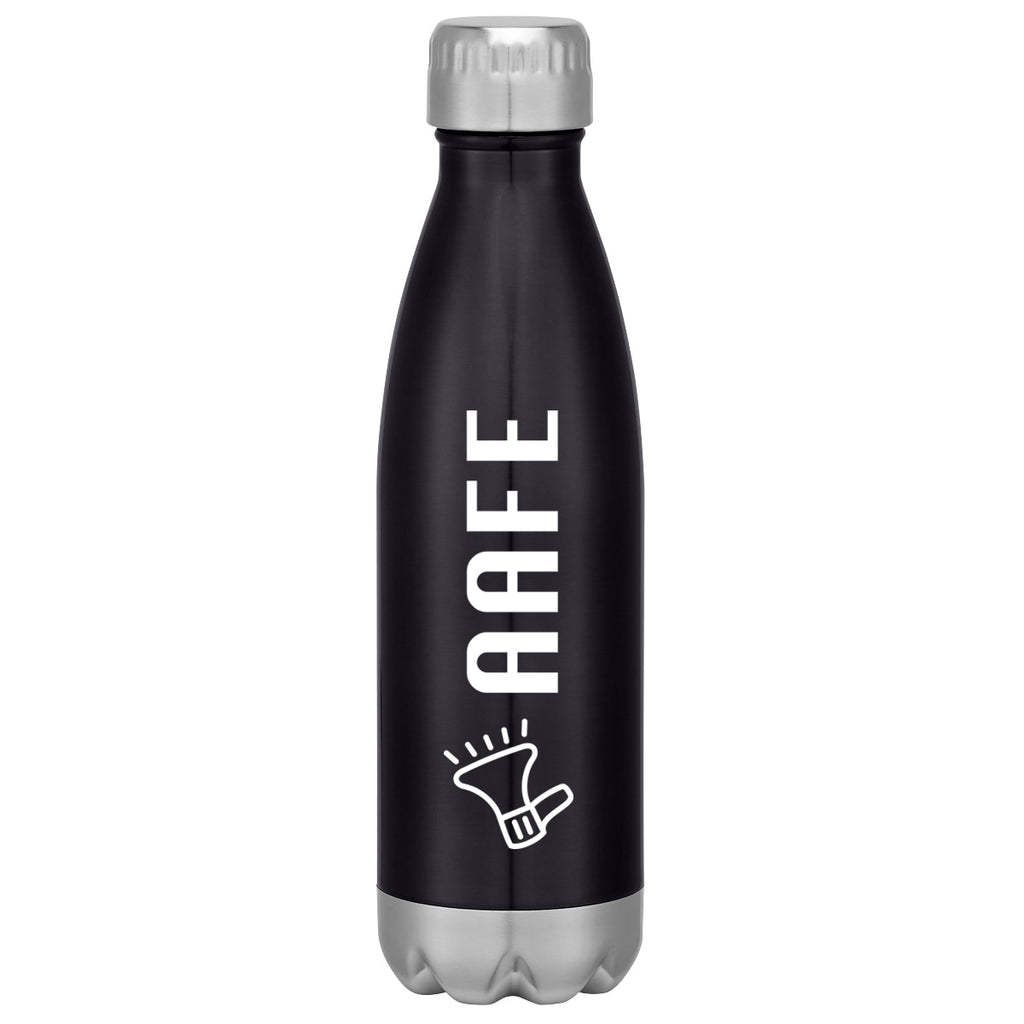 Swiggy Stainless Steel Bottle in Full Color, 16 oz - Black - Silk Screen