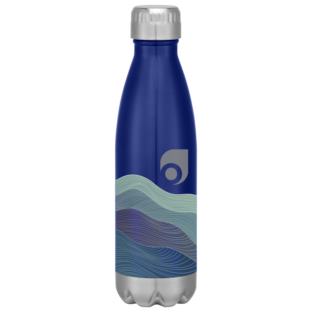 Swiggy Stainless Steel Bottle in Full Color, 16 oz - Blue - Megabrite