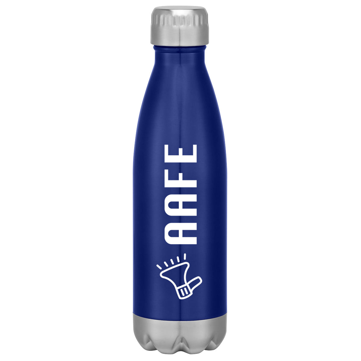 Swiggy Stainless Steel Bottle in Full Color, 16 oz - Blue - Silk Screen
