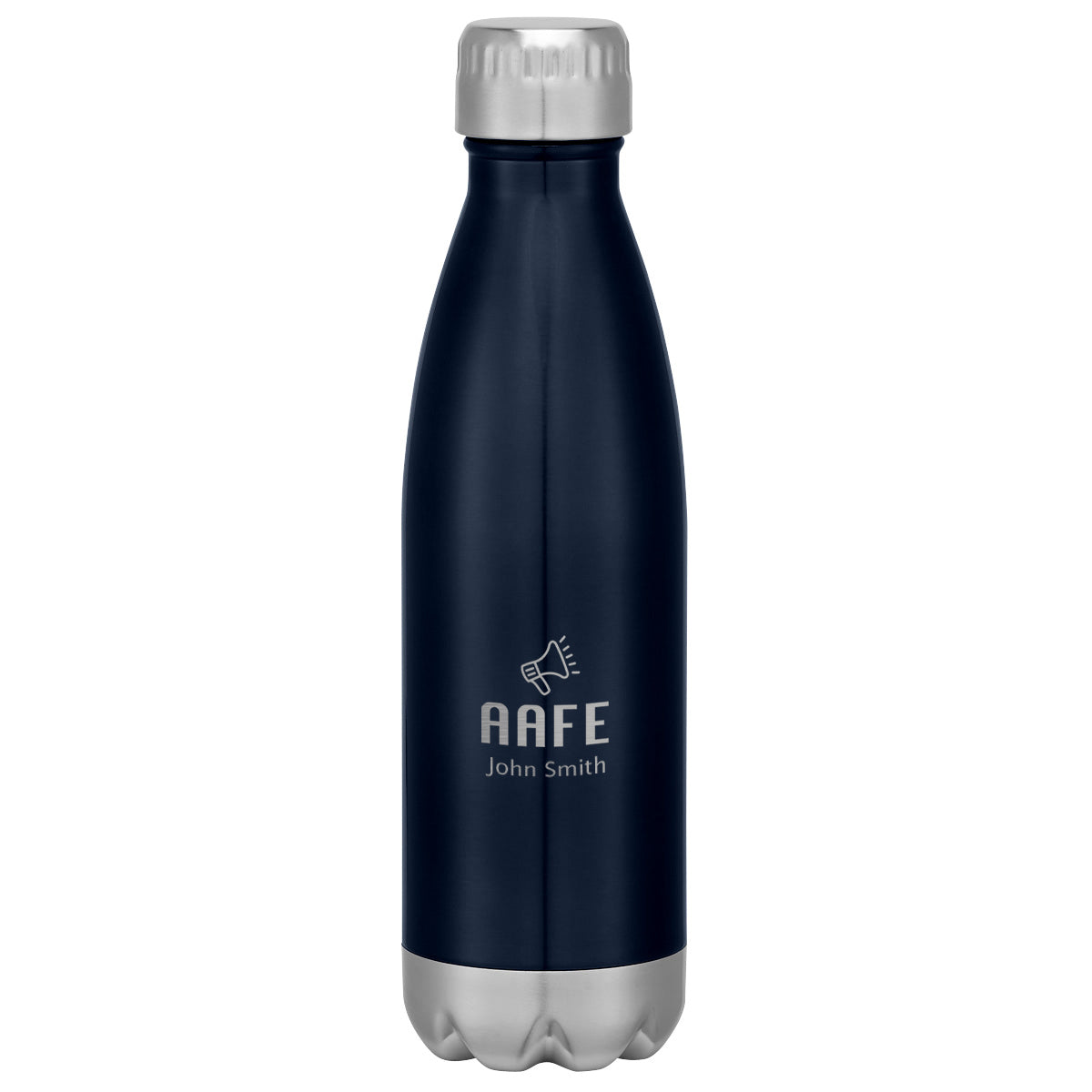 Swiggy Stainless Steel Bottle in Full Color, 16 oz - Navy - Laser Engraving
