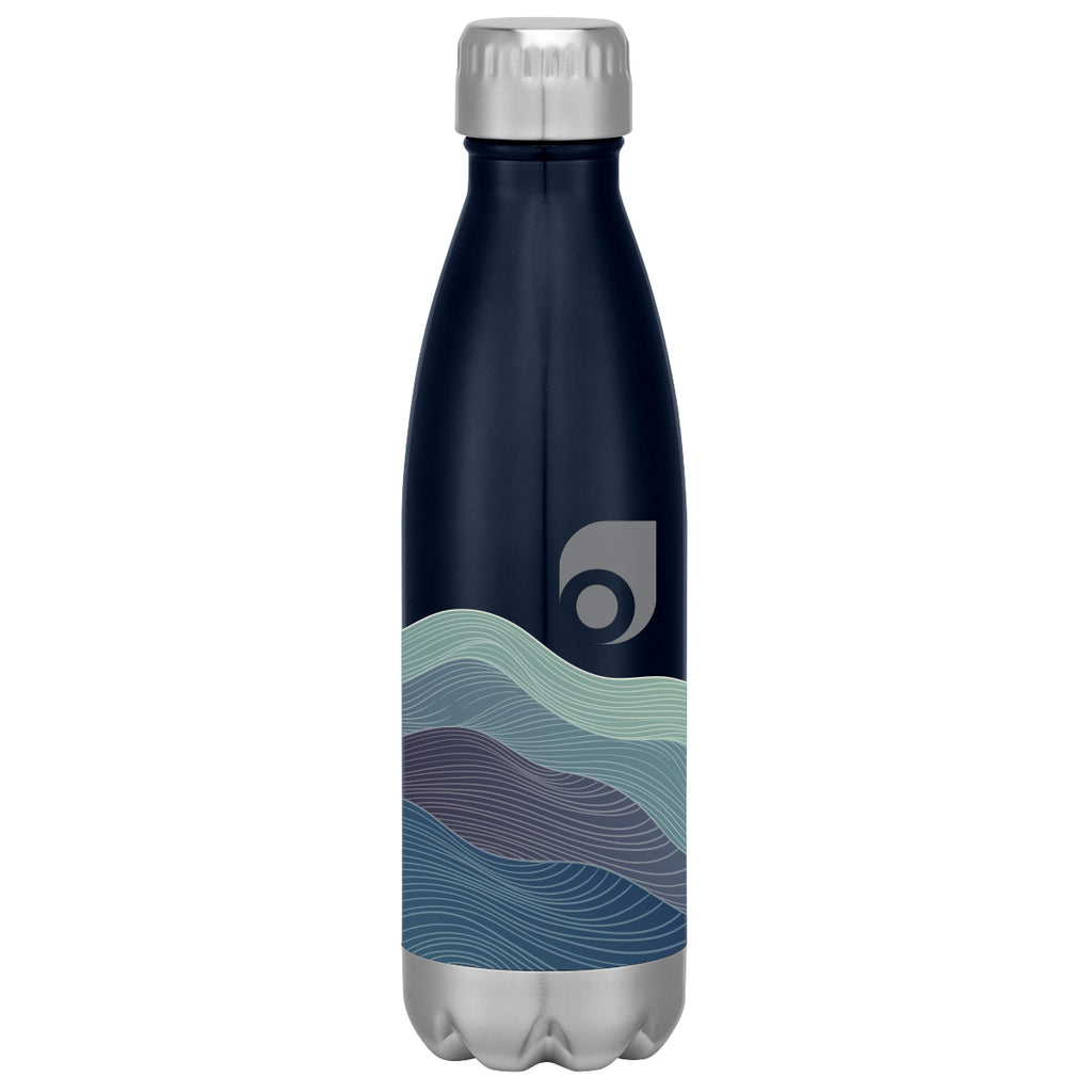 Swiggy Stainless Steel Bottle in Full Color, 16 oz - Navy - Megabrite