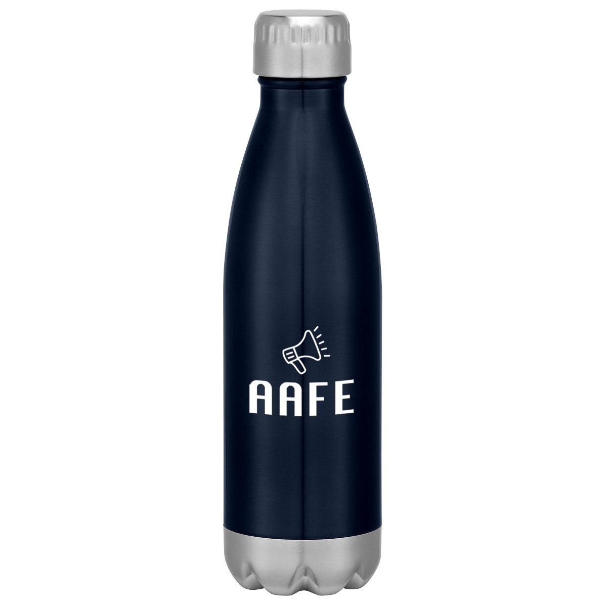 Swiggy Stainless Steel Bottle in Full Color, 16 oz - Navy - Silk Screen