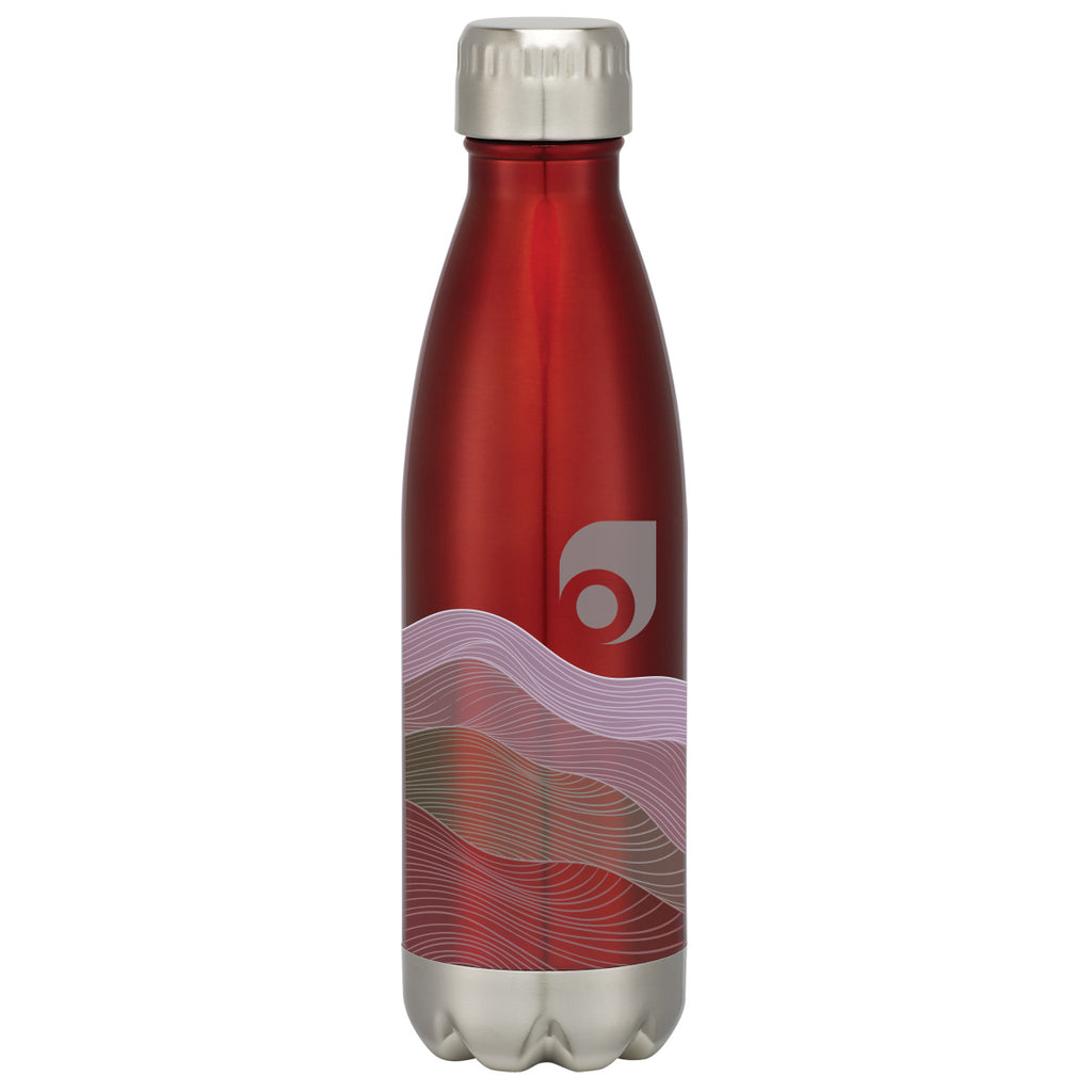 Swiggy Stainless Steel Bottle in Full Color, 16 oz - Red - Megabrite