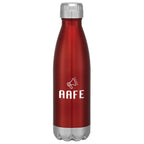 Swiggy Stainless Steel Bottle in Full Color, 16 oz - Red - Silk Screen