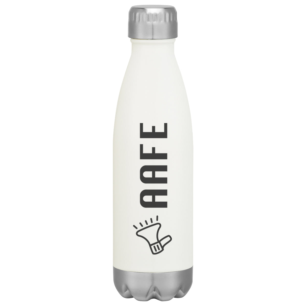 Swiggy Stainless Steel Bottle in Full Color, 16 oz - White - Silk Screen