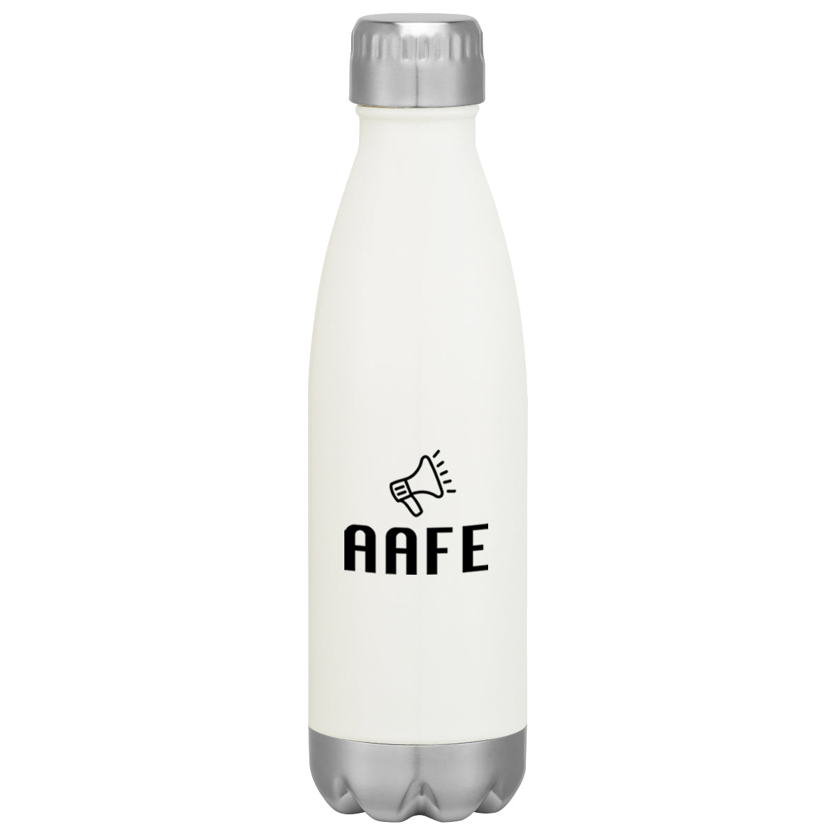 Swiggy Stainless Steel Bottle in Full Color, 16 oz - White - Silk Screen